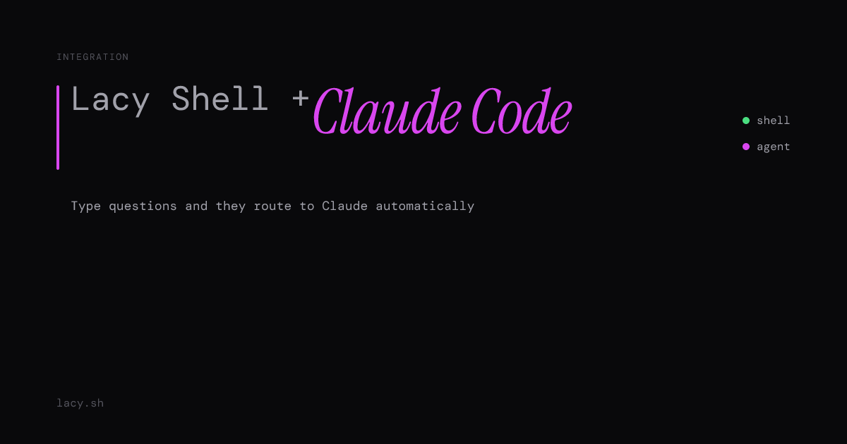 Using Claude Code with Lacy Shell — Lacy Shell